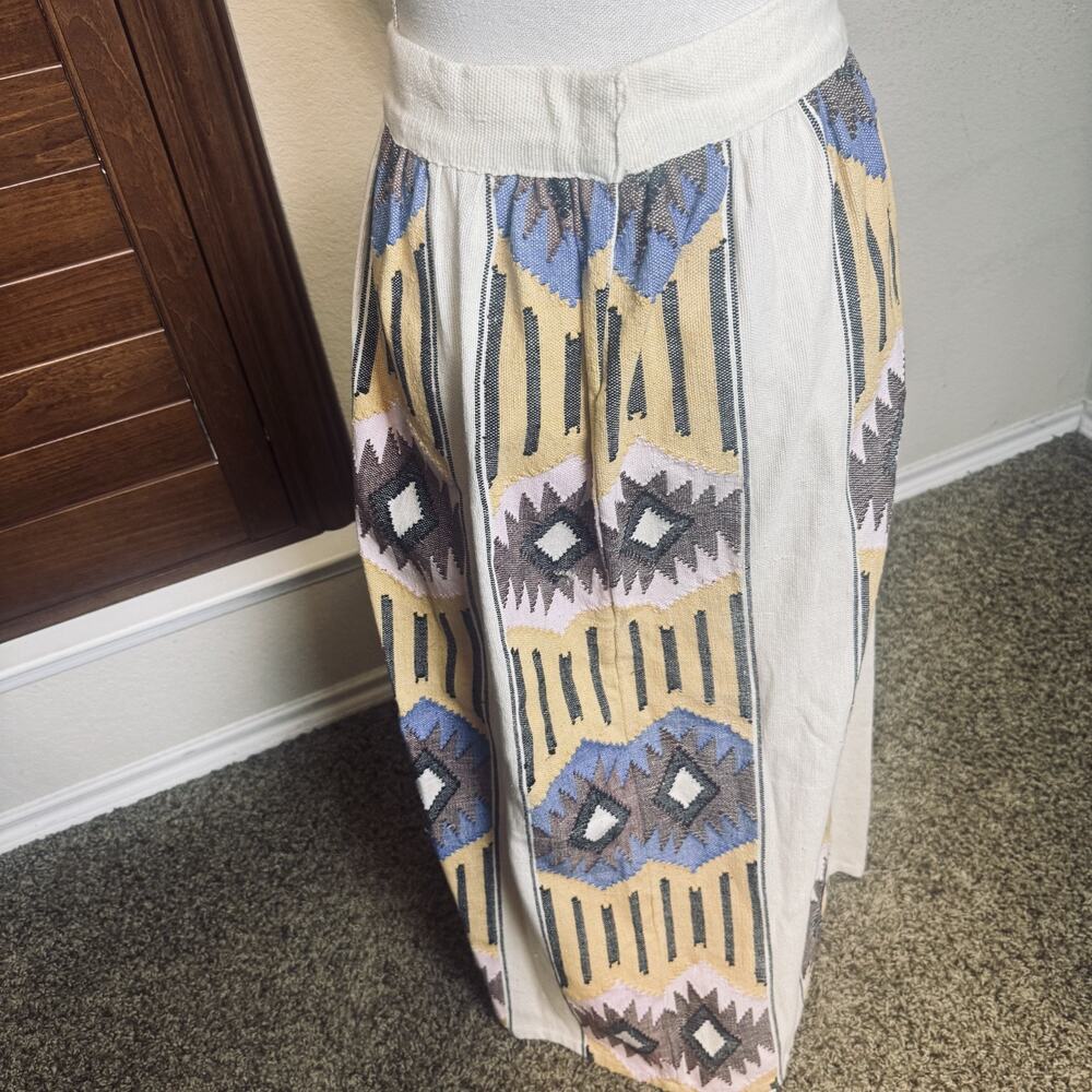 Vintage Guatemalan Corte Skirt Midi Aztec Handwoven Maya Textile Boho sz M - Picture 3 of 5